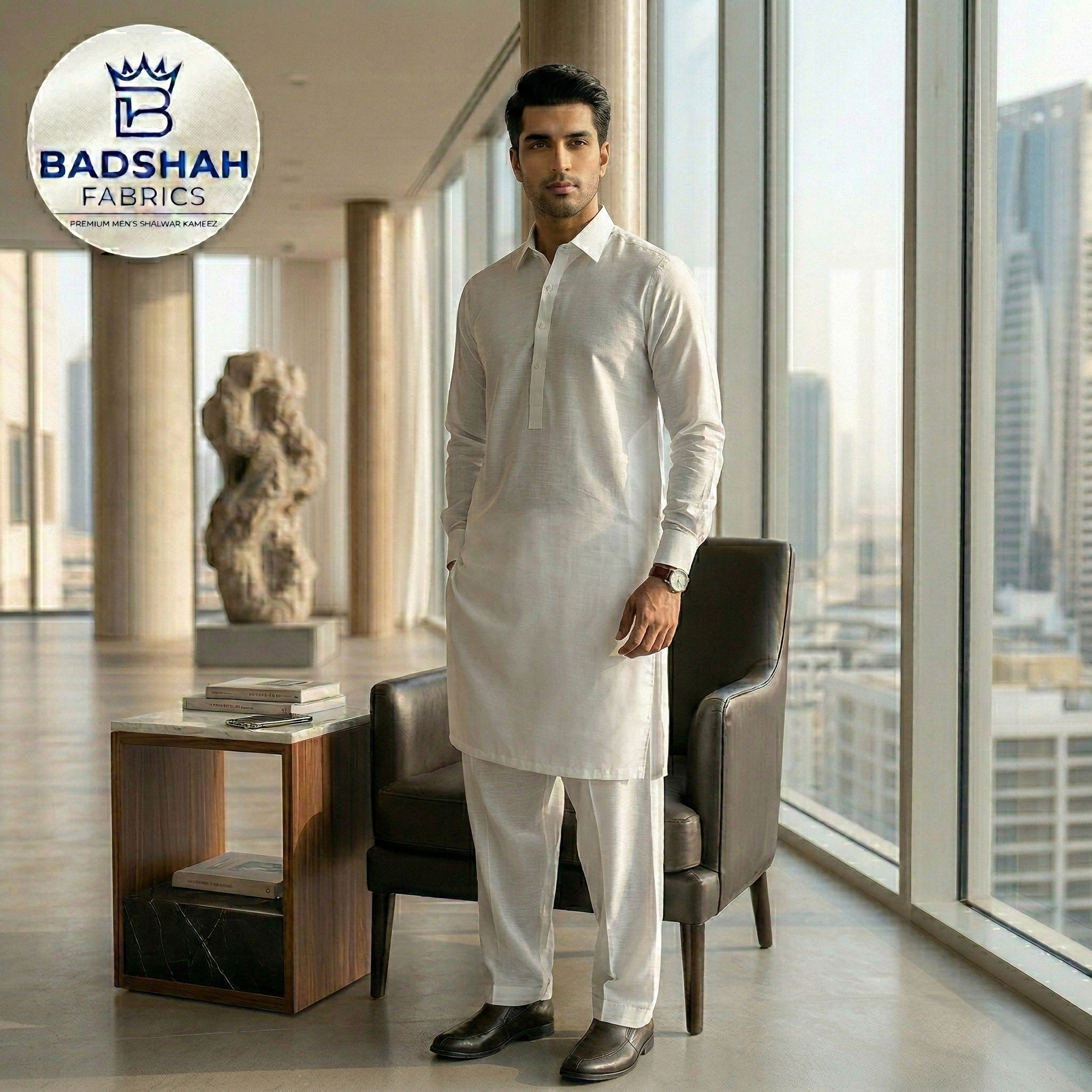 Imperial Boski Signature | Premium Pristine White Unstitched Suit