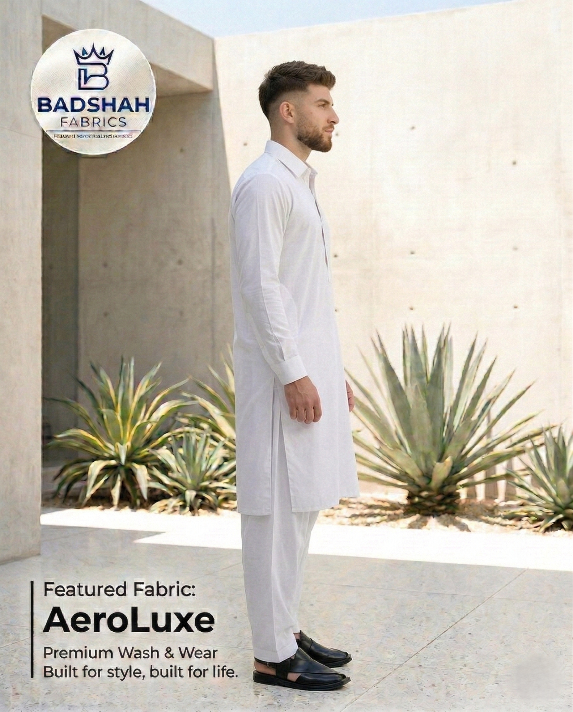 The AeroLuxe Unstitched Suit | Premium Wash & Wear in Arctic White