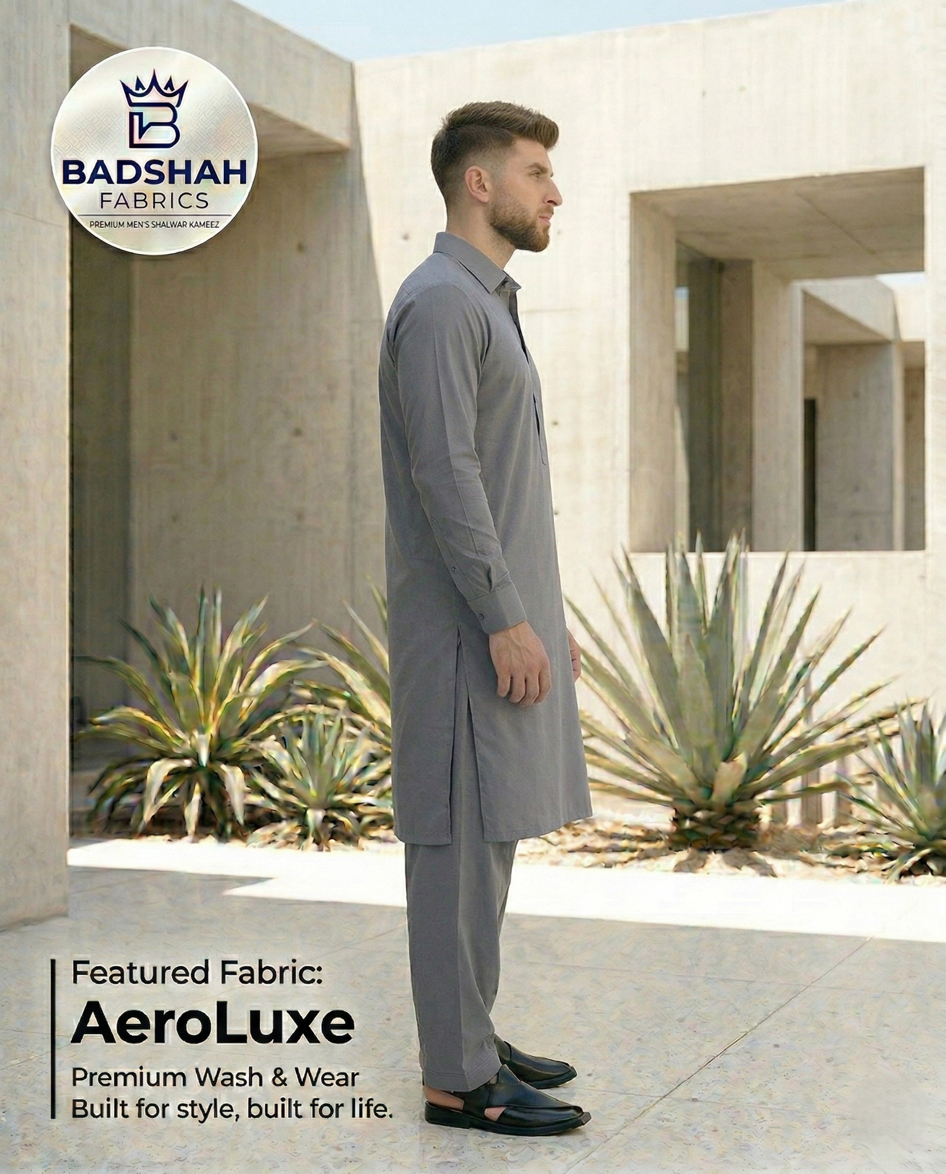The AeroLuxe Unstitched Suit | Premium Wash & Wear in Titanium Grey