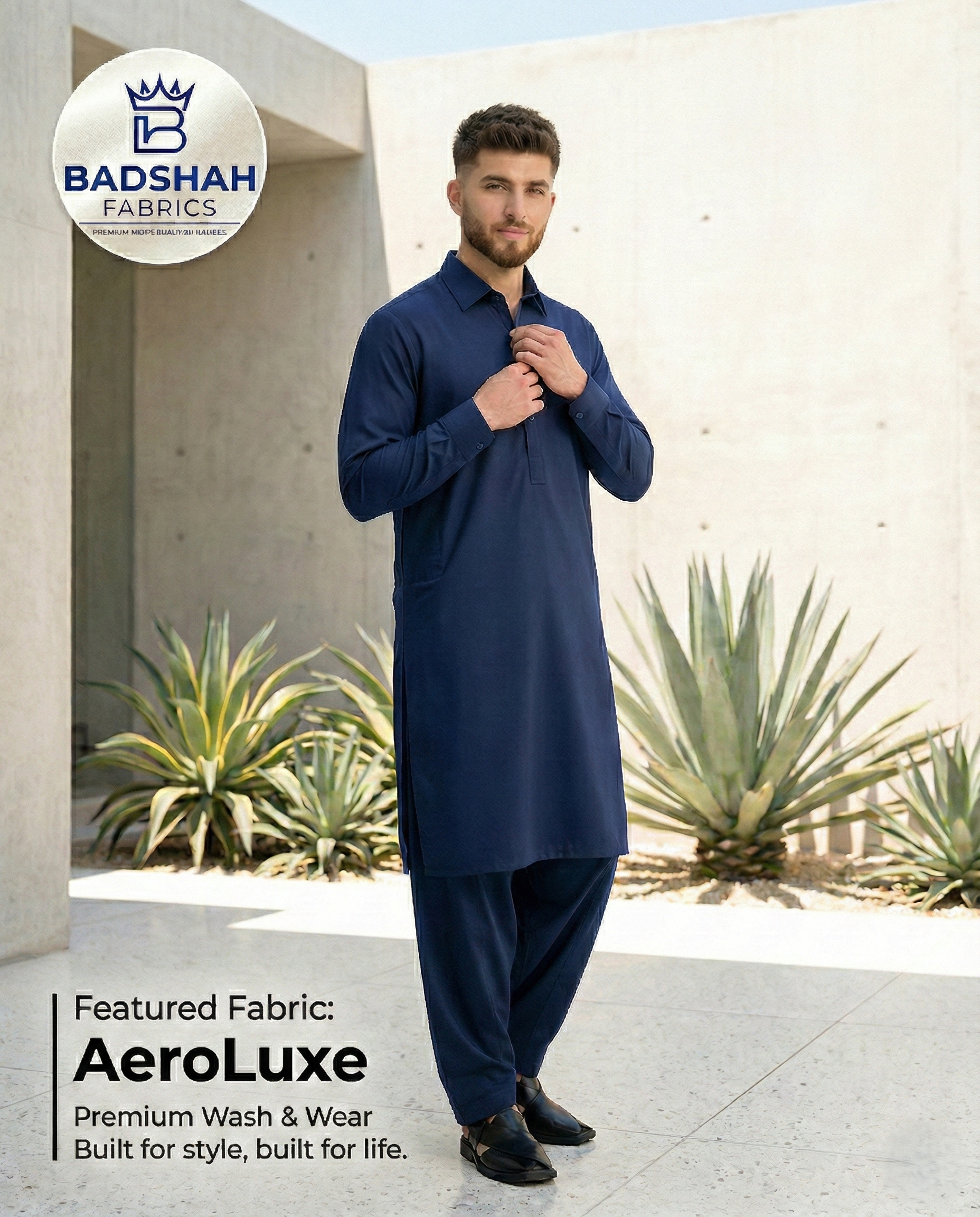 The AeroLuxe Unstitched Suit | Premium Wash & Wear in Midnight Navy
