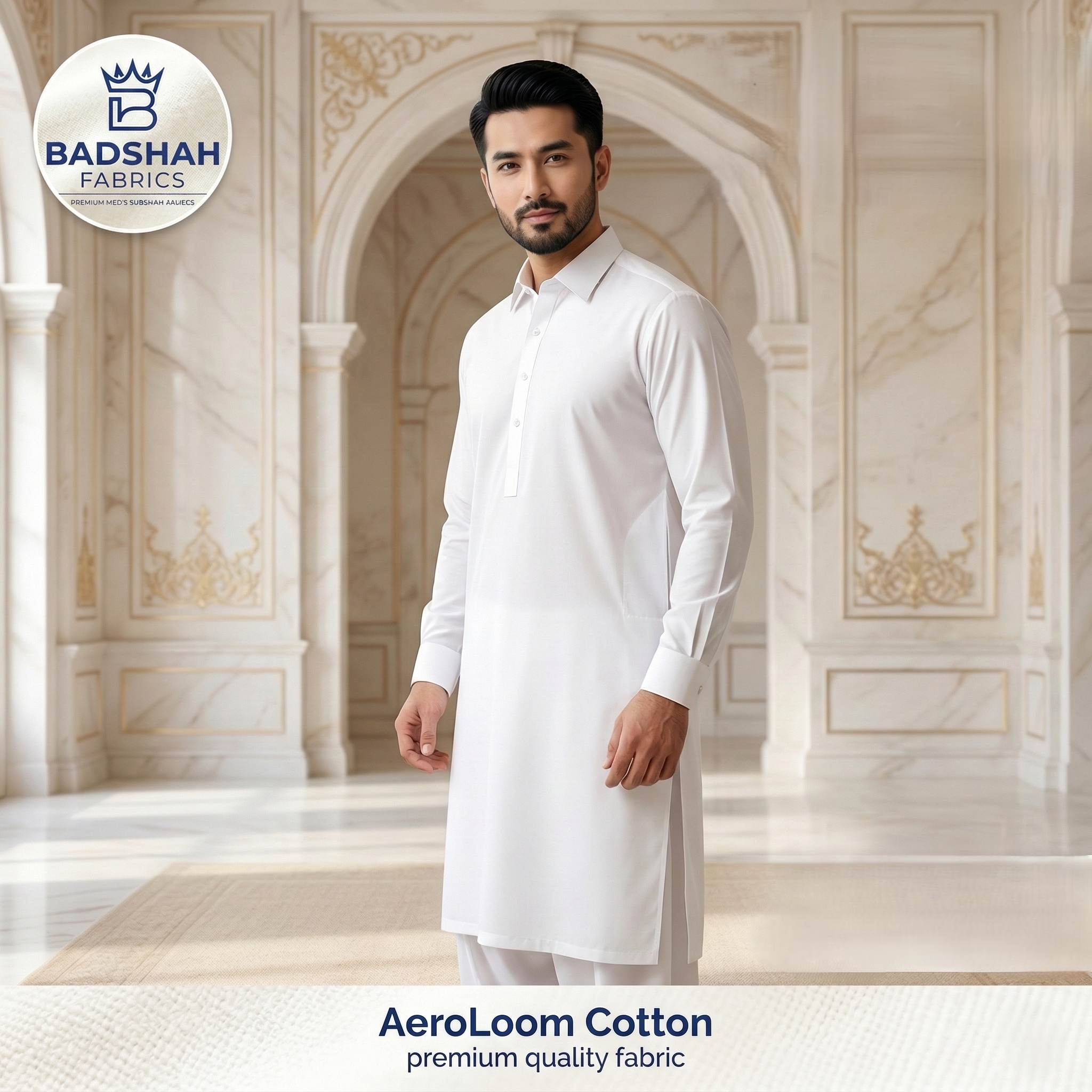 AeroLoom Cotton by Badshah Fabrics | Pearl White