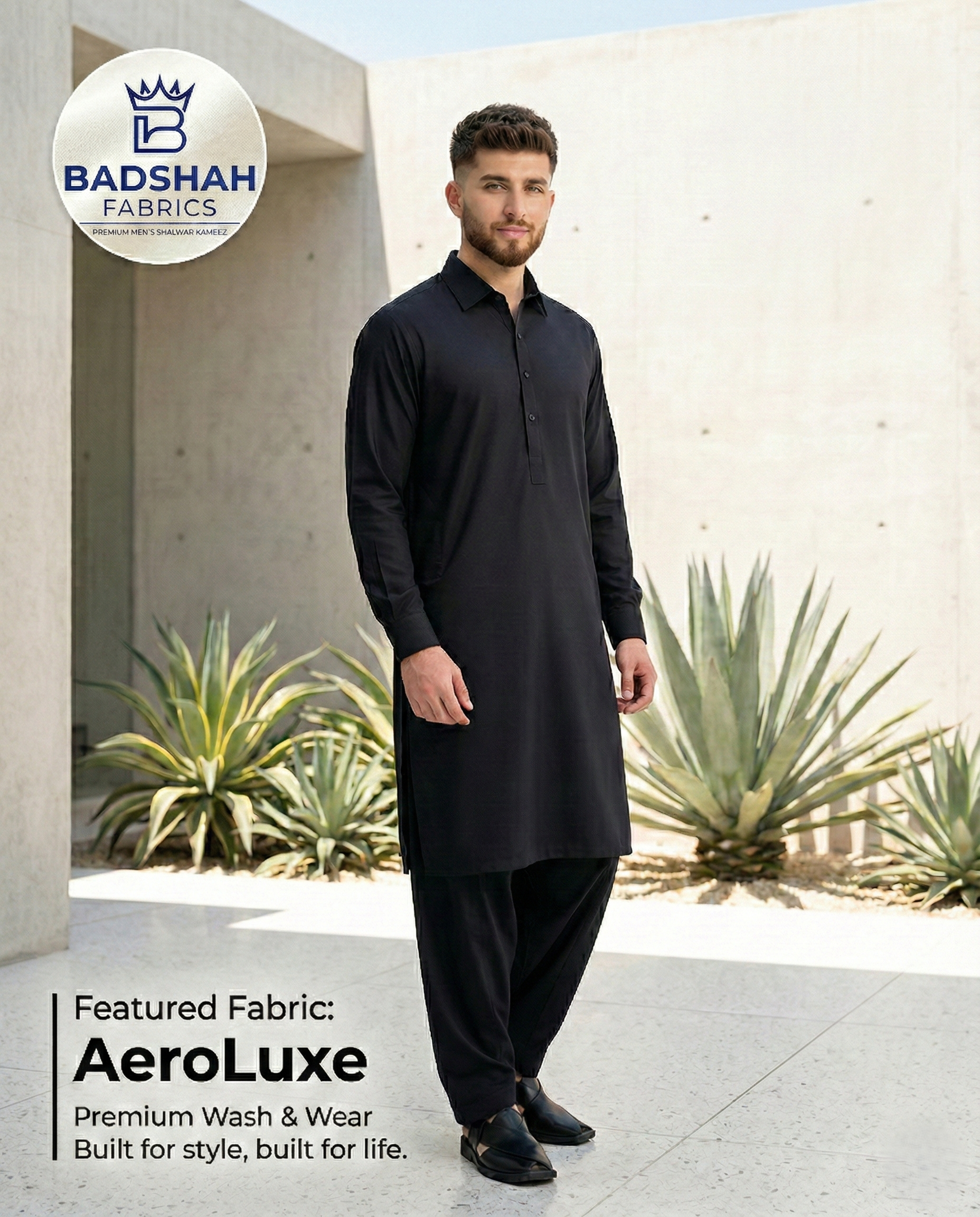 The AeroLuxe Unstitched Suit | Premium Wash & Wear in Obsidian Black
