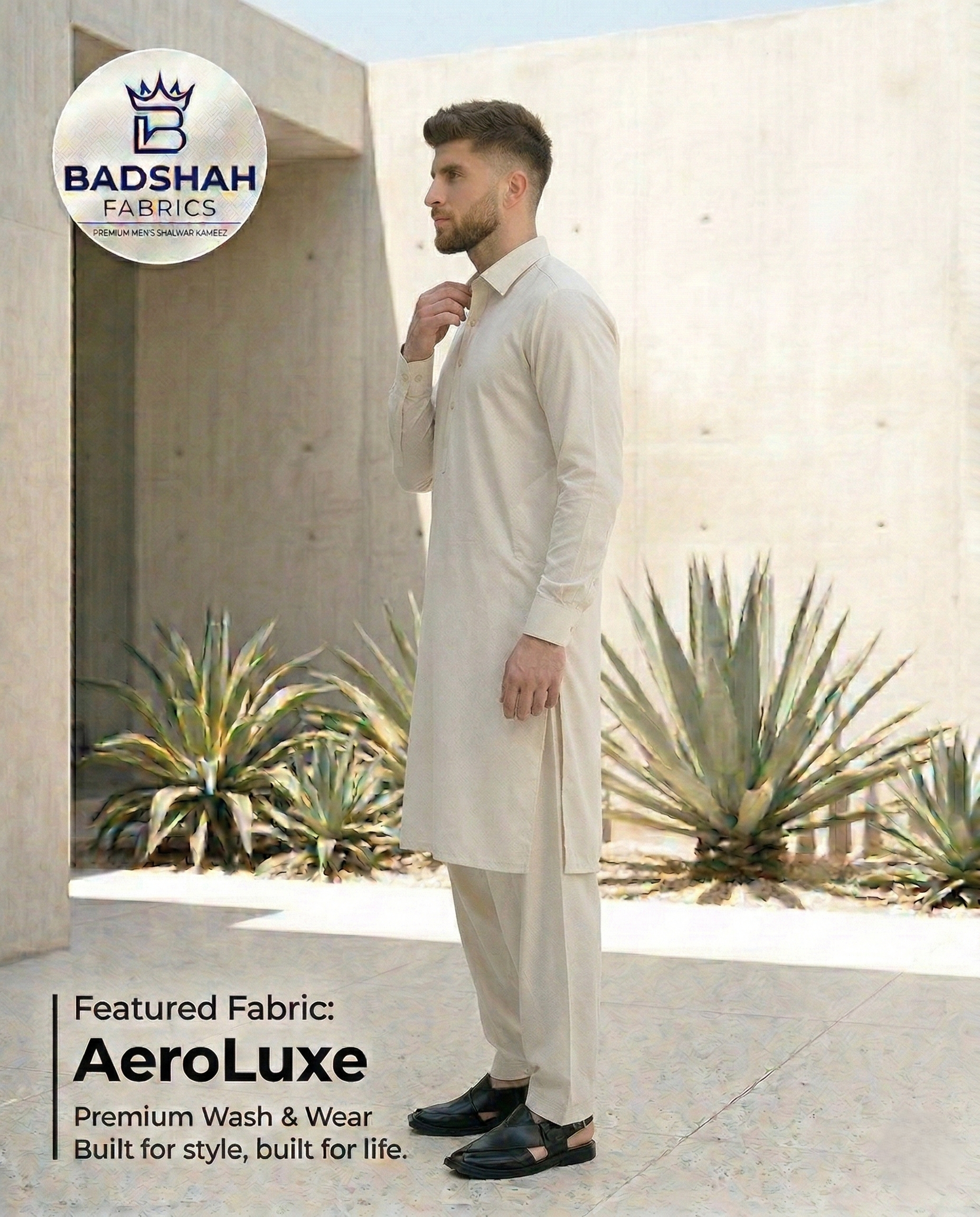The AeroLuxe Unstitched Suit | Premium Wash & Wear in Ivory