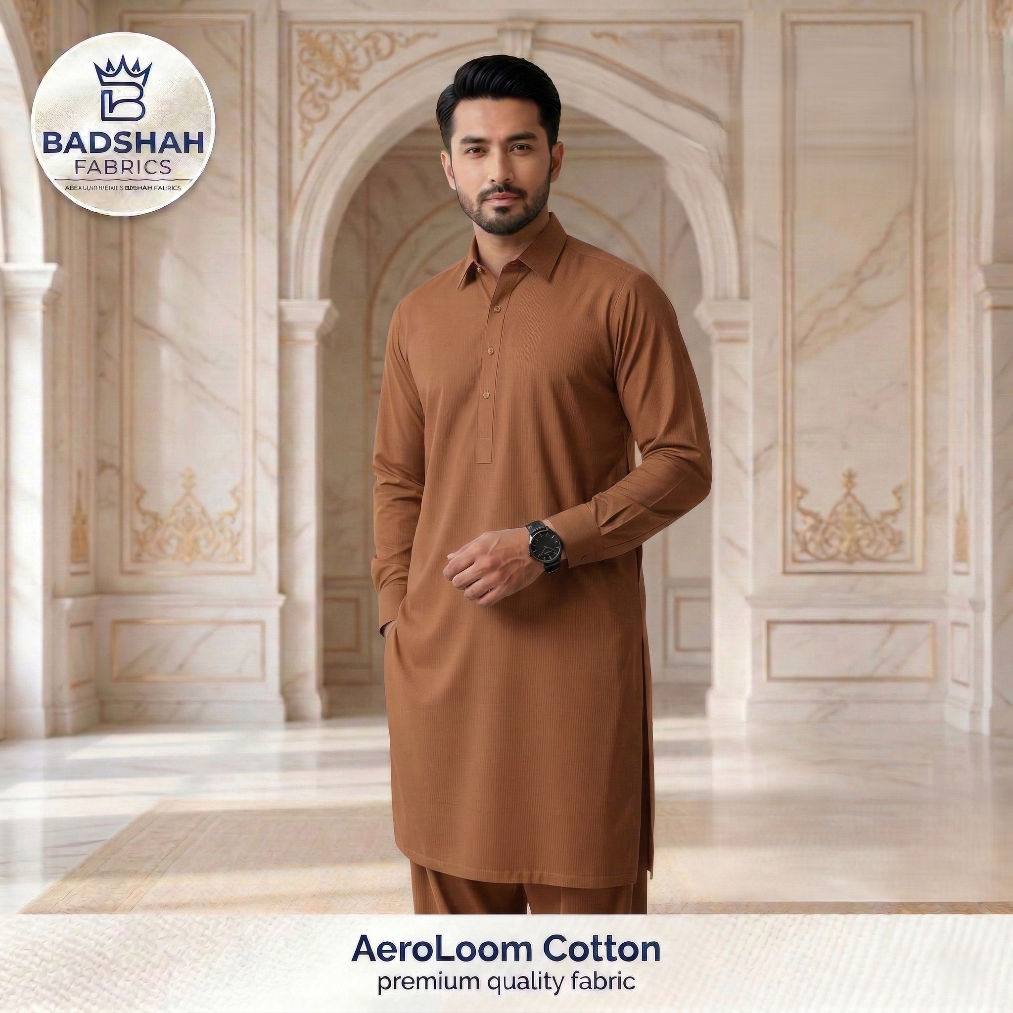 AeroLoom Cotton by Badshah Fabrics | Hazelnut Mocha
