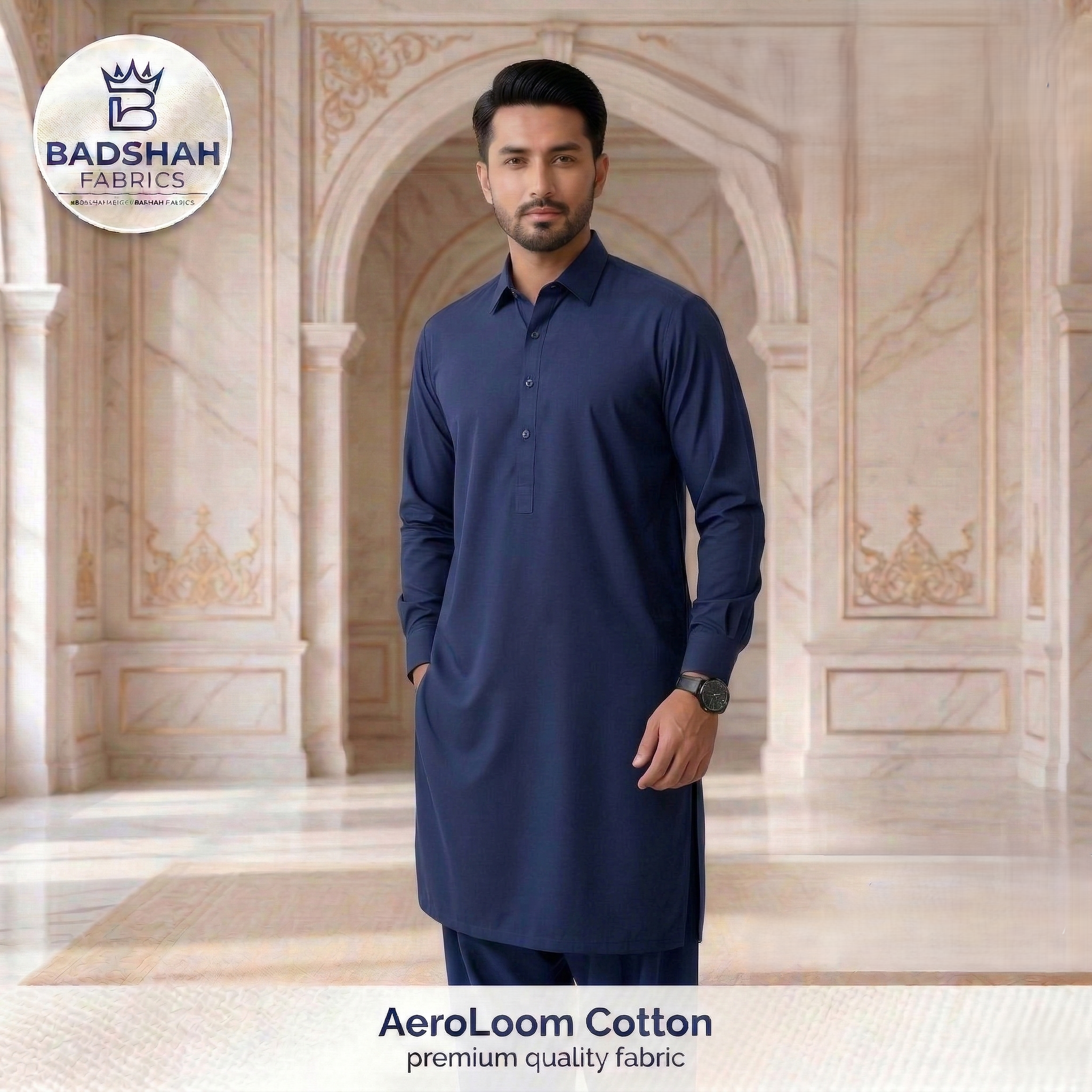 AeroLoom Cotton by Badshah Fabrics | Midnight Navy