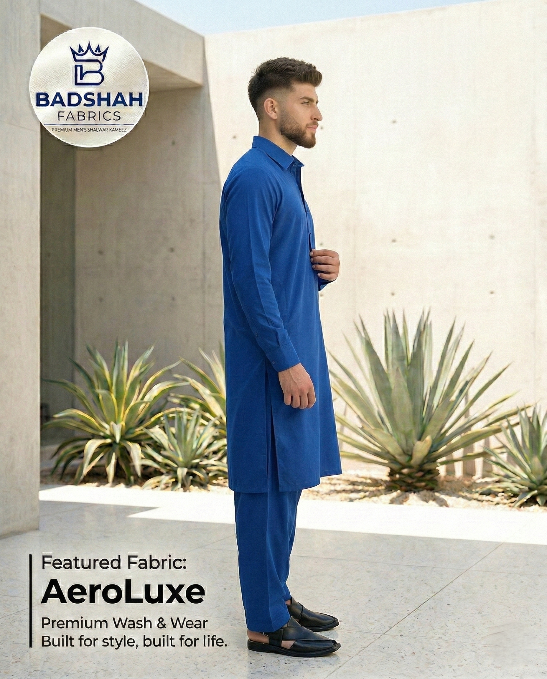 The AeroLuxe Unstitched Suit | Premium Wash & Wear in Cobalt Blue